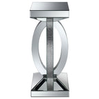 Amalia - Square Mirrored Acrylic Crystal Side End Table - Silver