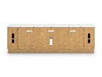 Camdill - XL TV Stand With Fireplace Option - Light Brown