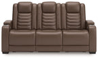High Impact - Power Reclining Sofa / Adj Headrest - Tobacco