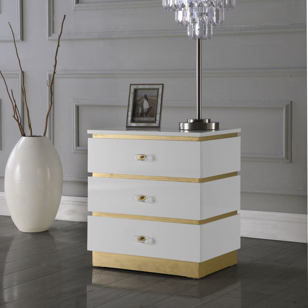 Esme - Side Table - White Lacquer