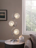 Amberley - 3-Light Curvy Metal Table Lamp Silver - Silver