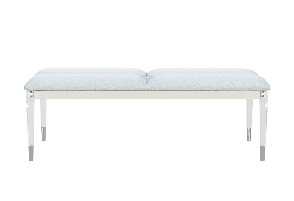 Orion - Bench With Acrylic Legs - White / Gold