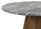 Franklin - 59" Round Dining Table - Gray And Dark Oak