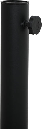 Fiji - Aluminum Patio Umbrella With Square Black And Teak Base