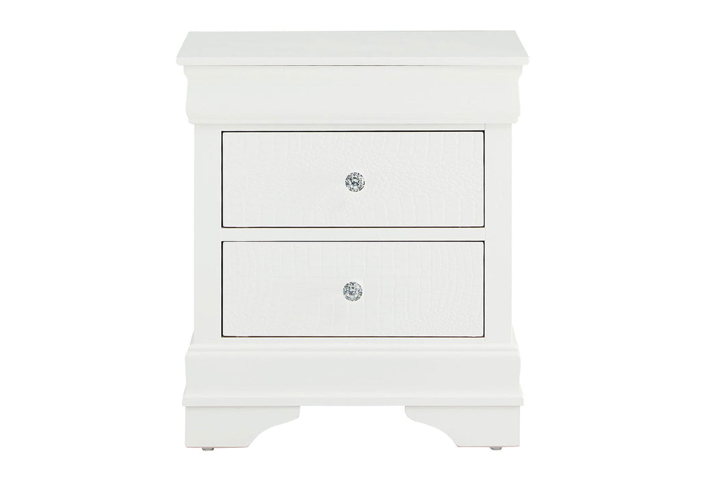 Pompei - Croc Nightstand - Metallic White