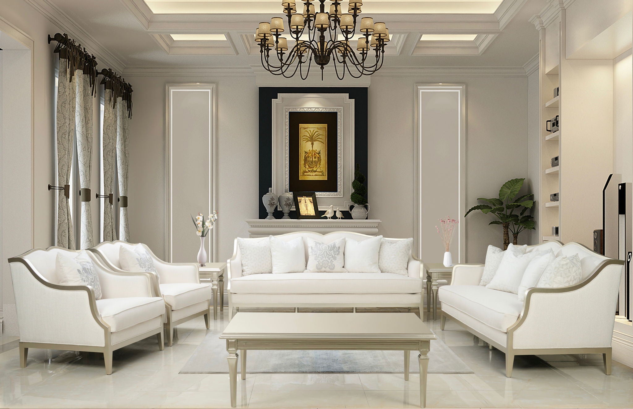 Gabriella - Sofa And Loveseat - White