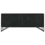 Riddell - 4 Door Wood Reeding Accent Cabinet - Matte Black