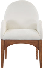 Waldorf - Chenille Dining Arm Chair With Brown Legs