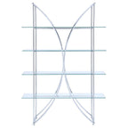 Larson - 4-Shelf Glass Bookshelf - Chrome