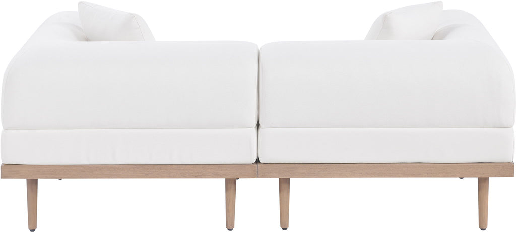 Laguna - 2 Piece Resilient Water Resistant Fabric 71" Upholstered Outdoor Patio Modular Loveseat