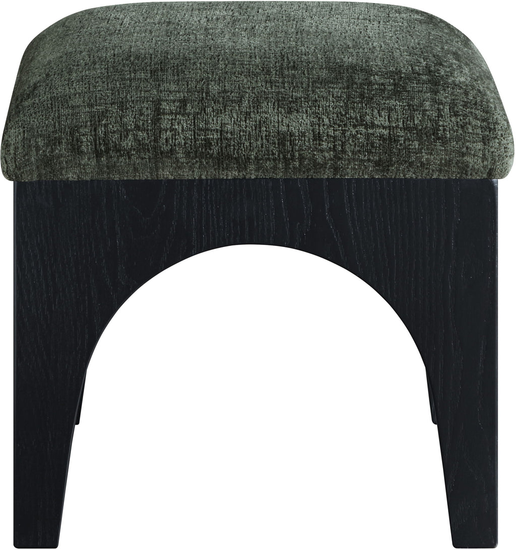 Lawson - Chenille Fabric Ottoman - Black Base