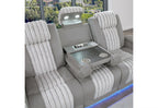 U8000 - Power Reclining Sofa With Power Headrest, Dropdown Table With Wood Trim & Reading Light & LED Light - Gray