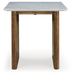 Isanti - Rectangular End Table - Light Brown / White