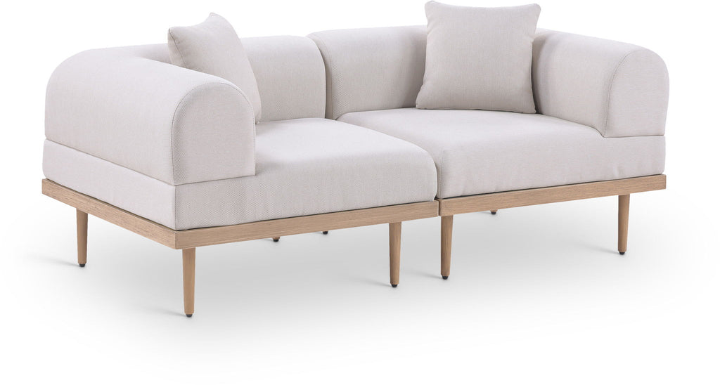 Laguna - 2 Piece Resilient Water Resistant Fabric 71" Upholstered Outdoor Patio Modular Loveseat