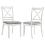 Hollis-Cross Back Wood Dining Side Chair (Set of 2) - White
