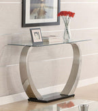 Pruitt - Glass Top Metal Base Table