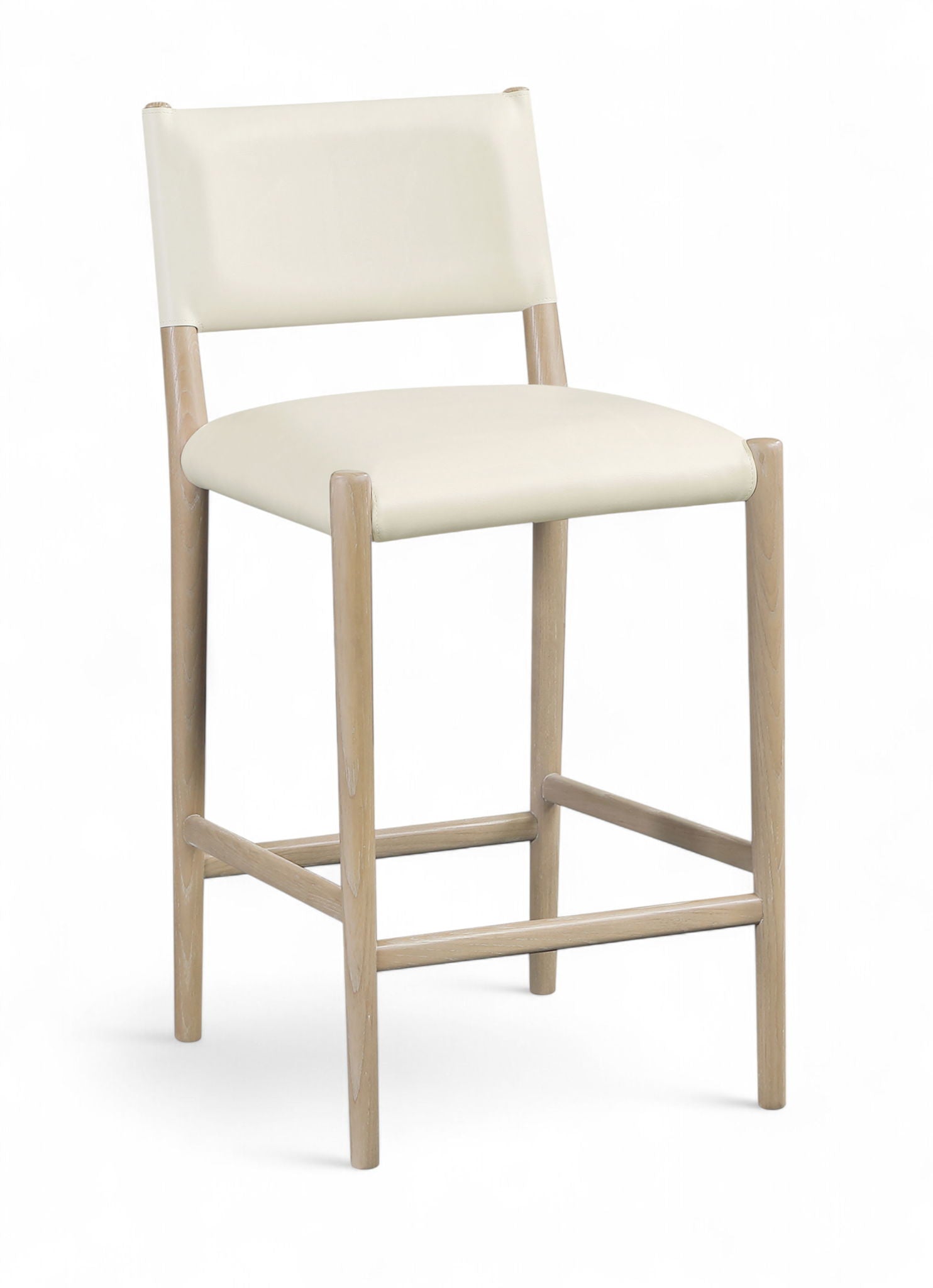 Andie - Vegan Leather Upholstered Counter Stool - Natural Base