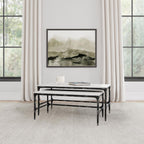 Ebby - 2 Piece Genuine Marble Top Nesting Coffee Tables - White