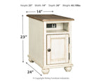 Realyn - Chair Side End Table - AC / USB - White / Brown