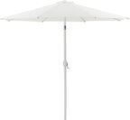 Fiji - Aluminum Patio Umbrella With Round Teak And White Base