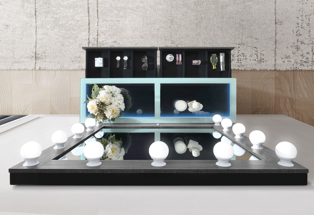 Lexi - Vanity Set With Stool - Gray