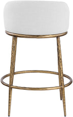 Ferro - Upholstered Counter Stool With Brushed Gold Base