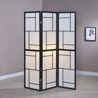 Damis - 3-Panel Room Divider Folding Shoji Screen - Black