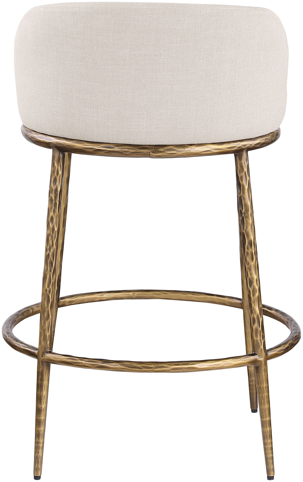 Ferro - Upholstered Counter Stool With Brushed Gold Base
