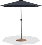 Fiji - Aluminum Patio Umbrella With Round Teak And Black Base