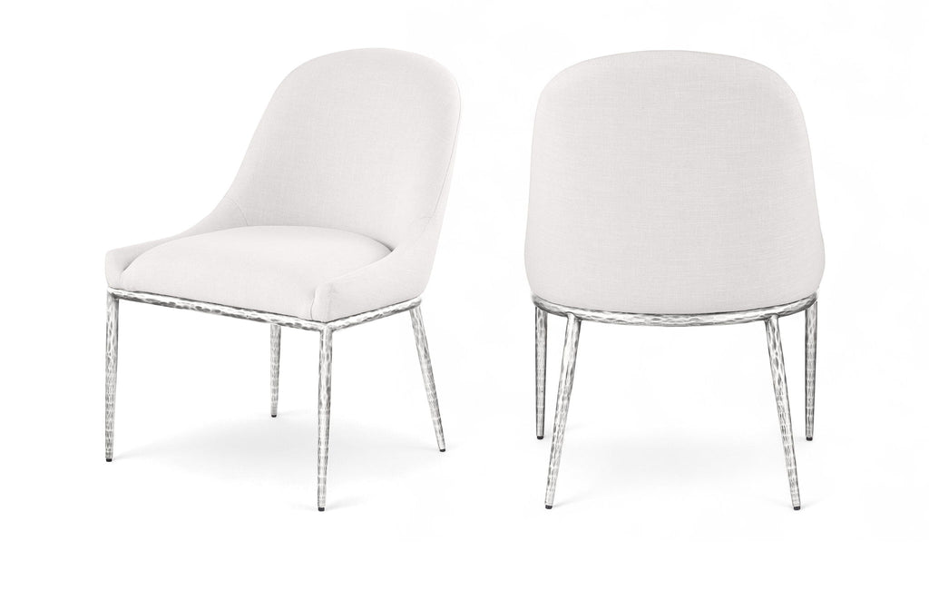 Ferro - Upholstered Dining Side Chair With Brushed Silver Legs