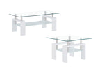 T648 - Coffee Table And End Table - Clear / White