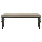 Bridget - Fabric Upholstered Dining Bench - Stone And Charcoal