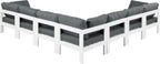 Nizuc - Outdoor Patio 7 Piece Modular Sectional With White Frame