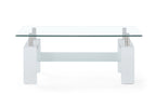 T648 - Coffee Table And End Table - Clear / White
