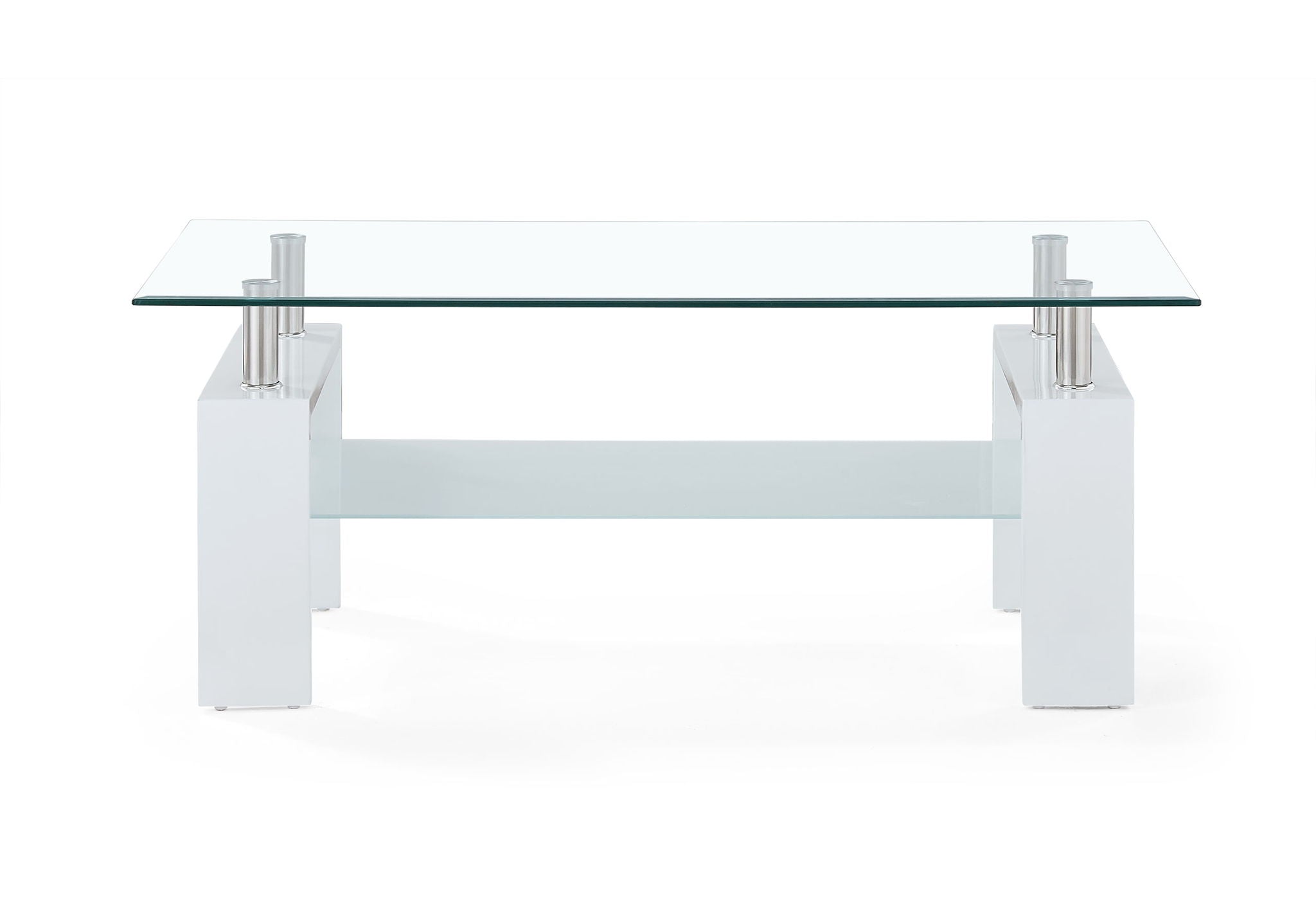 T648 - Coffee Table And End Table - Clear / White