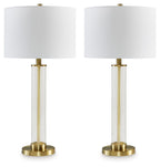 Orenman - Glass Table Lamp (Set of 2) - Clear / Brass Finish