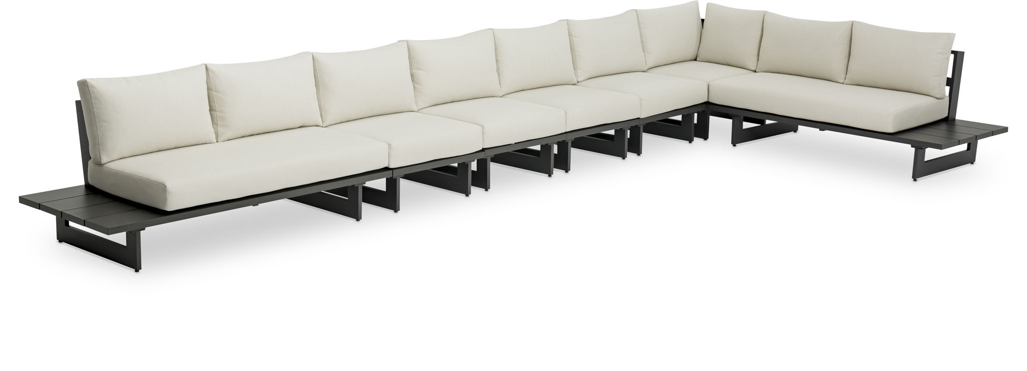 Maldives - 7 Piece Water Resistant Outdoor Patio Modular Sectional With Gray Base