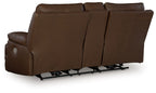 Vonryan - Power Reclining Loveseat With Console / Adj Headrest - Tobacco