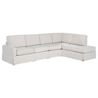 Delmar - Velvet Upholstered Sectional Sofa Skirted Base - Latte