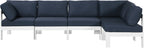 Nizuc - Outdoor Patio 5 Piece Modular Sectional With White Frame