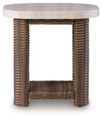 Dolan Creek - Square End Table - Beige / Brown