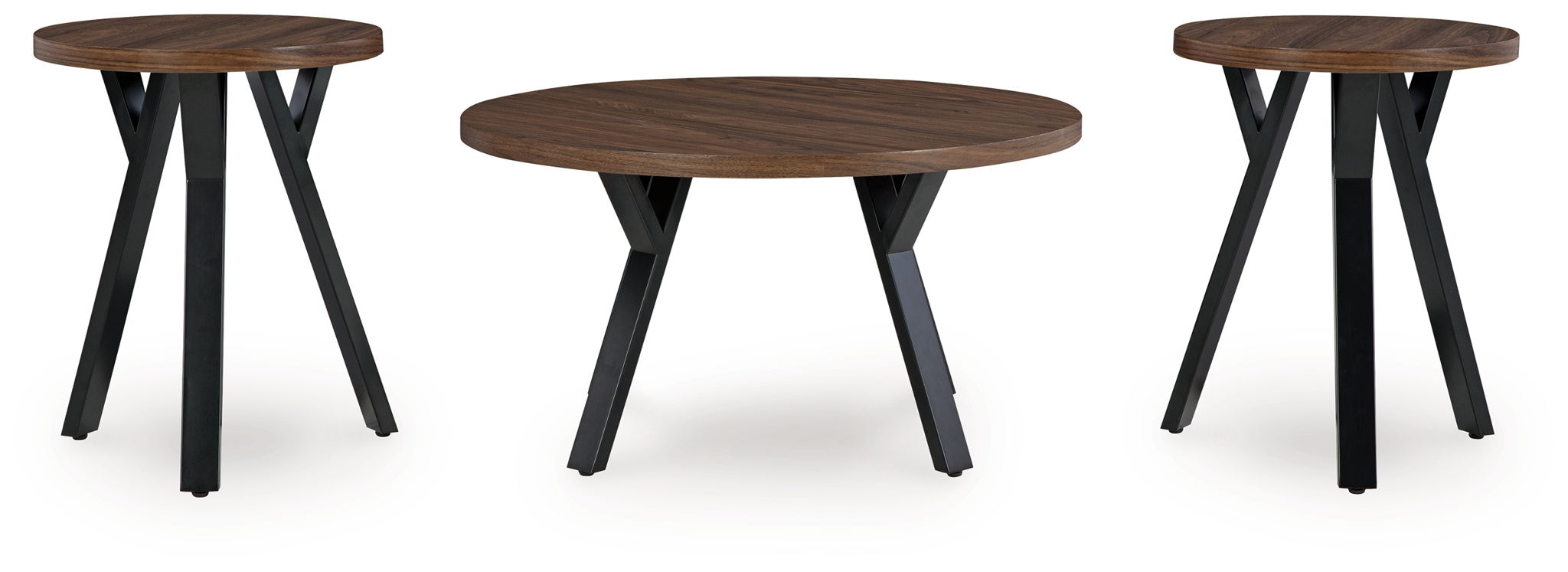 Elbrynn - Occasional Table Set (Set of 3) - Brown / Black