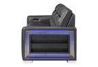 Ylime - Power Reclining Sofa With Bookcase LED - Charcoal