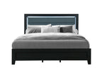 Reid - 5 Piece King Bedroom Set With LED (Bed, Dresser, Mirror, Chest, Nightstand) - Black