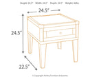 Todoe - Rectangular End Table - Dark Gray