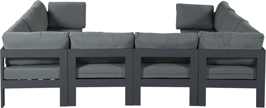 Nizuc - Outdoor Patio 8 Piece Modular Sectional With Gray Frame