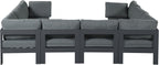 Nizuc - Outdoor Patio 8 Piece Modular Sectional With Gray Frame