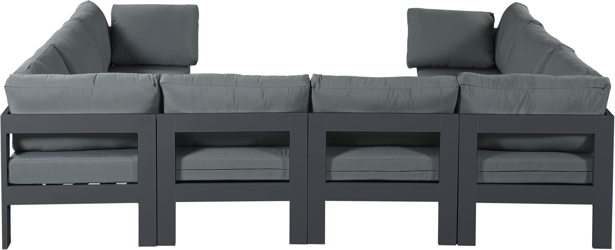 Nizuc - Outdoor Patio 8 Piece Modular Sectional With Gray Frame