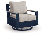 East Beach - Swivel Glider Chair With Cushion - Blue