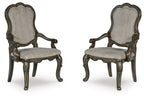 Maylee - Dining Upholstered Arm Chair (Set of 2) - Dark Brown